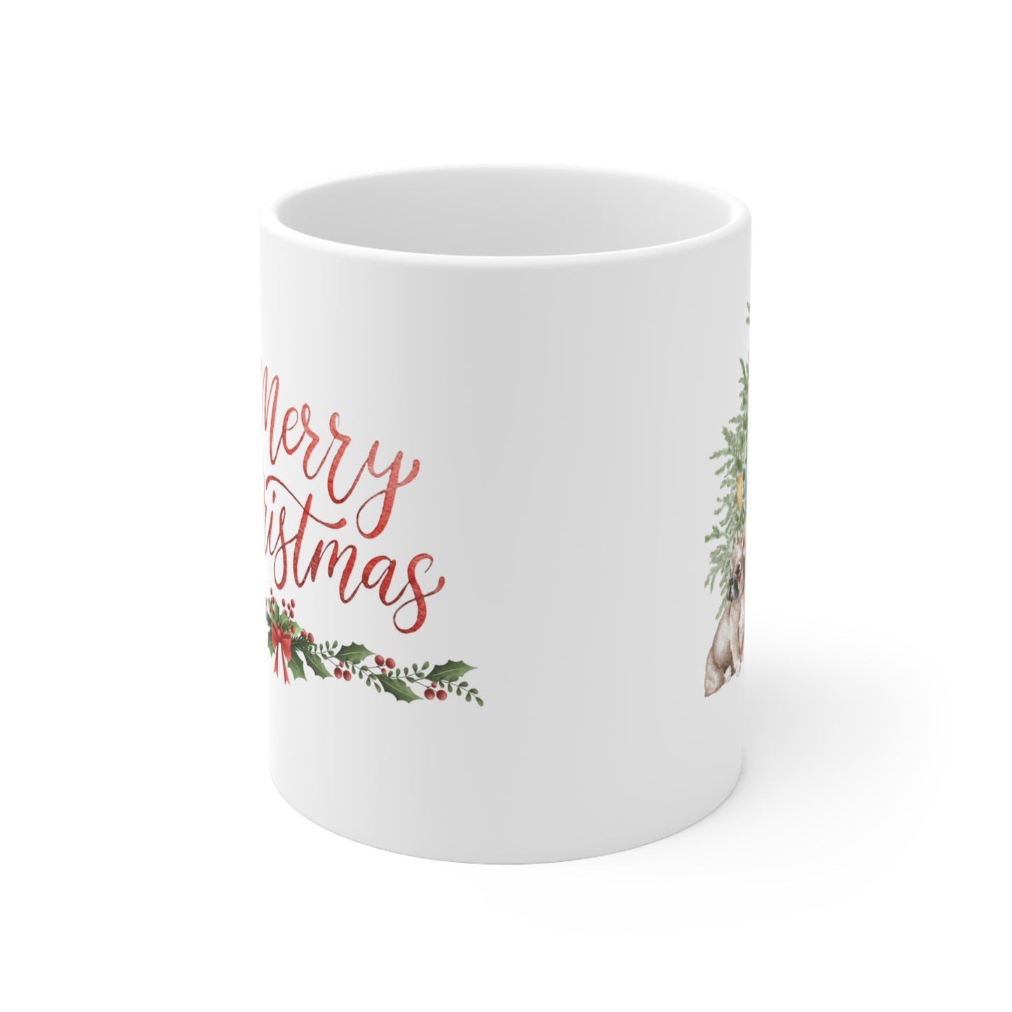 French Bulldog Merry Christmas Mug – Festive Dog Lover Gift (11oz)