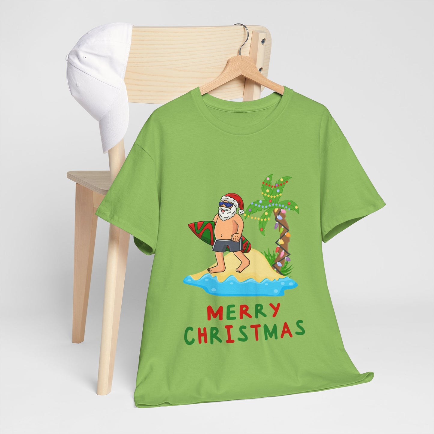 Men’s Surfing Santa Christmas T-Shirt | Aussie Beach Tee | Free Shipping