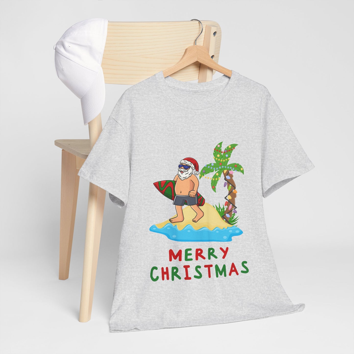 Men’s Surfing Santa Christmas T-Shirt | Aussie Beach Tee | Free Shipping