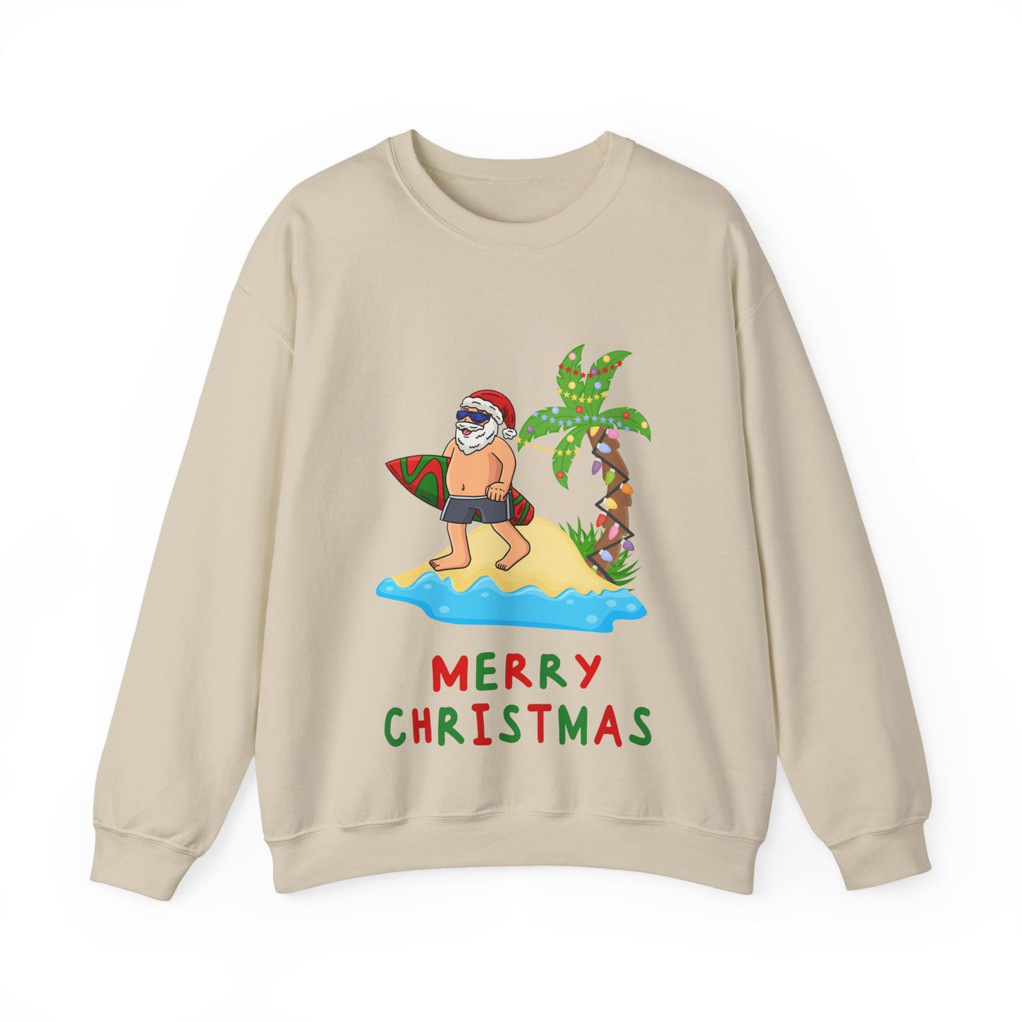 Aussie Surfing Santa Christmas Sweatshirt | Tropical Merry Christmas Jumper for Men – Free Shipping Australia-Wide