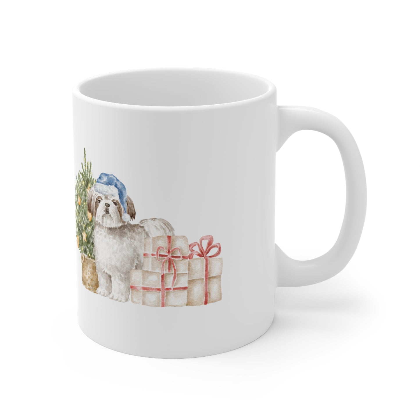 Shih Tzu Merry Christmas Mug – Cute Holiday Coffee Cup (11oz)