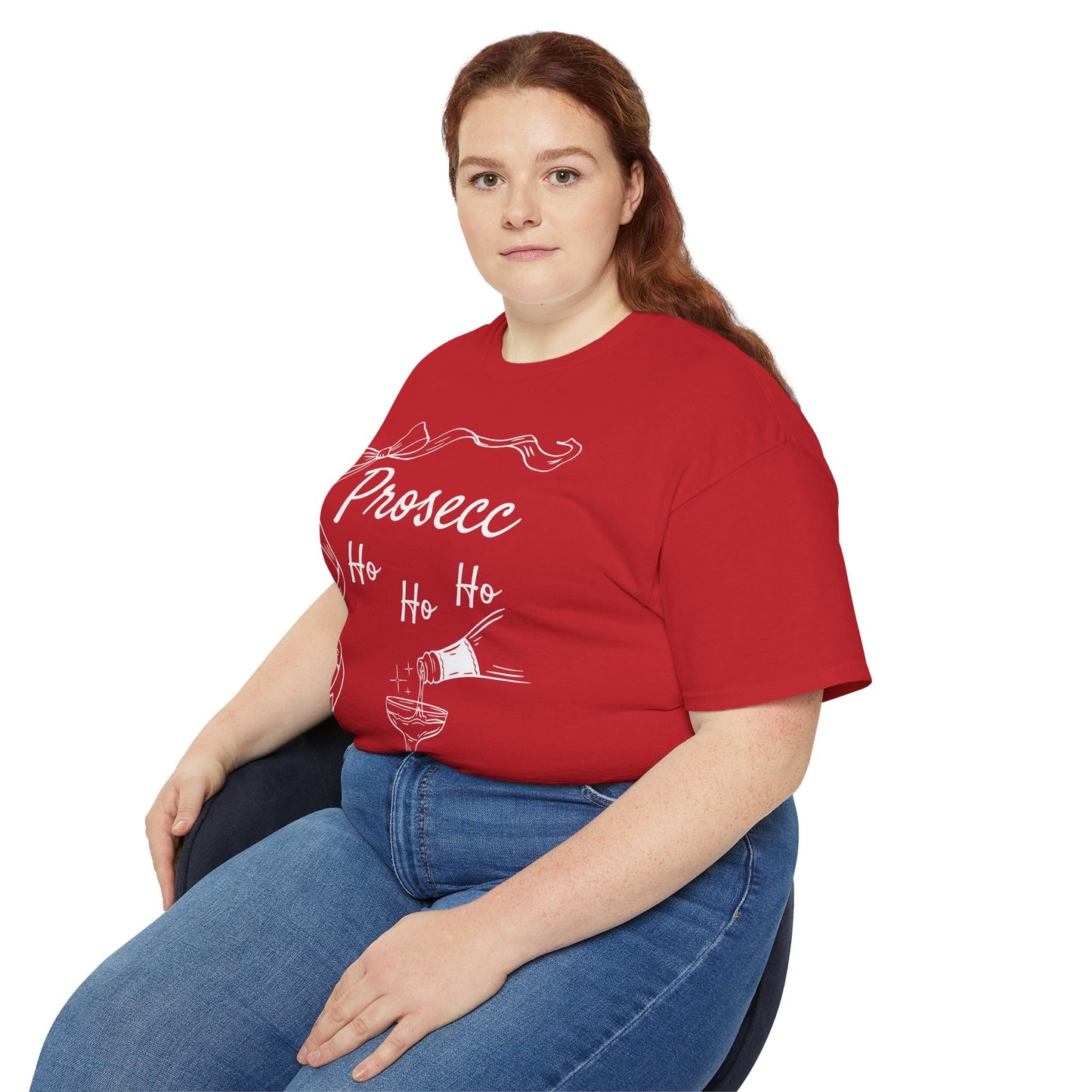 Prosecc-Ho Ho Ho” Christmas T-Shirt – Lightweight Cotton Holiday Tee Red & Navy FREE SHIPPING