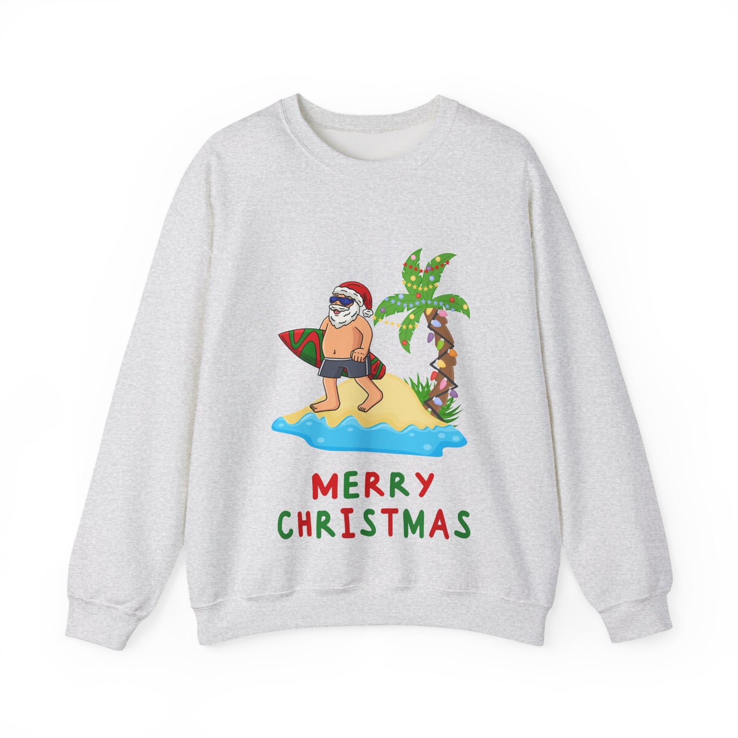 Aussie Surfing Santa Christmas Sweatshirt | Tropical Merry Christmas Jumper for Men – Free Shipping Australia-Wide