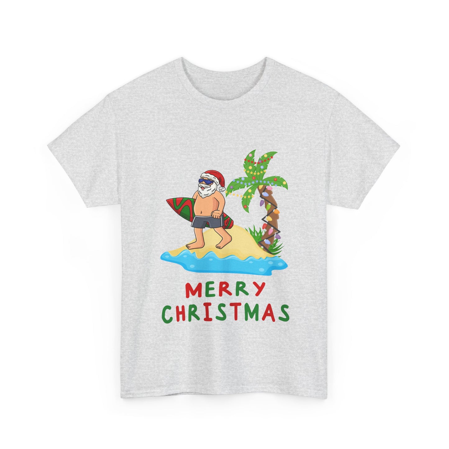 Men’s Surfing Santa Christmas T-Shirt | Aussie Beach Tee | Free Shipping
