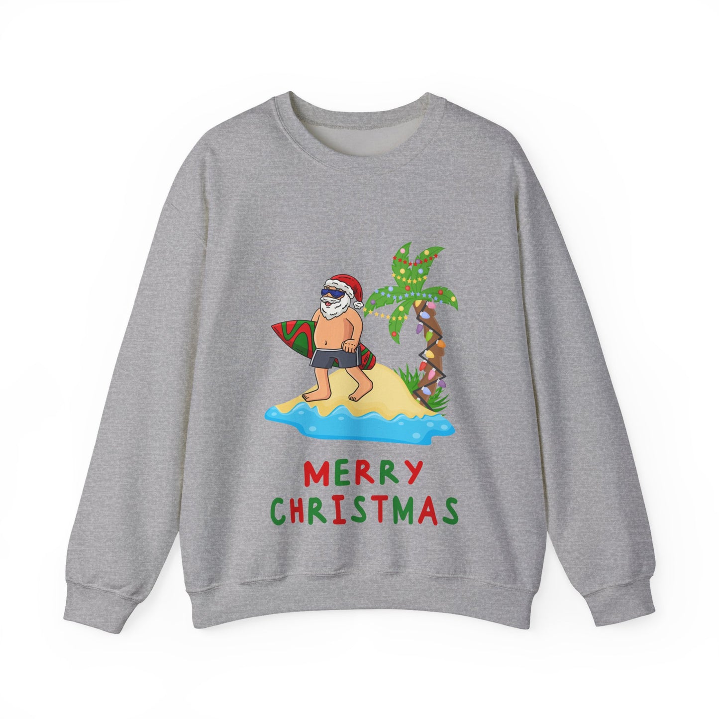 Aussie Surfing Santa Christmas Sweatshirt | Tropical Merry Christmas Jumper for Men – Free Shipping Australia-Wide