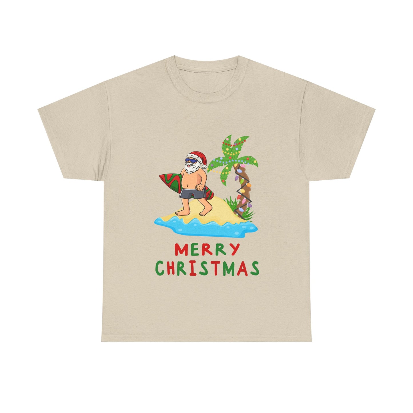 Men’s Surfing Santa Christmas T-Shirt | Aussie Beach Tee | Free Shipping