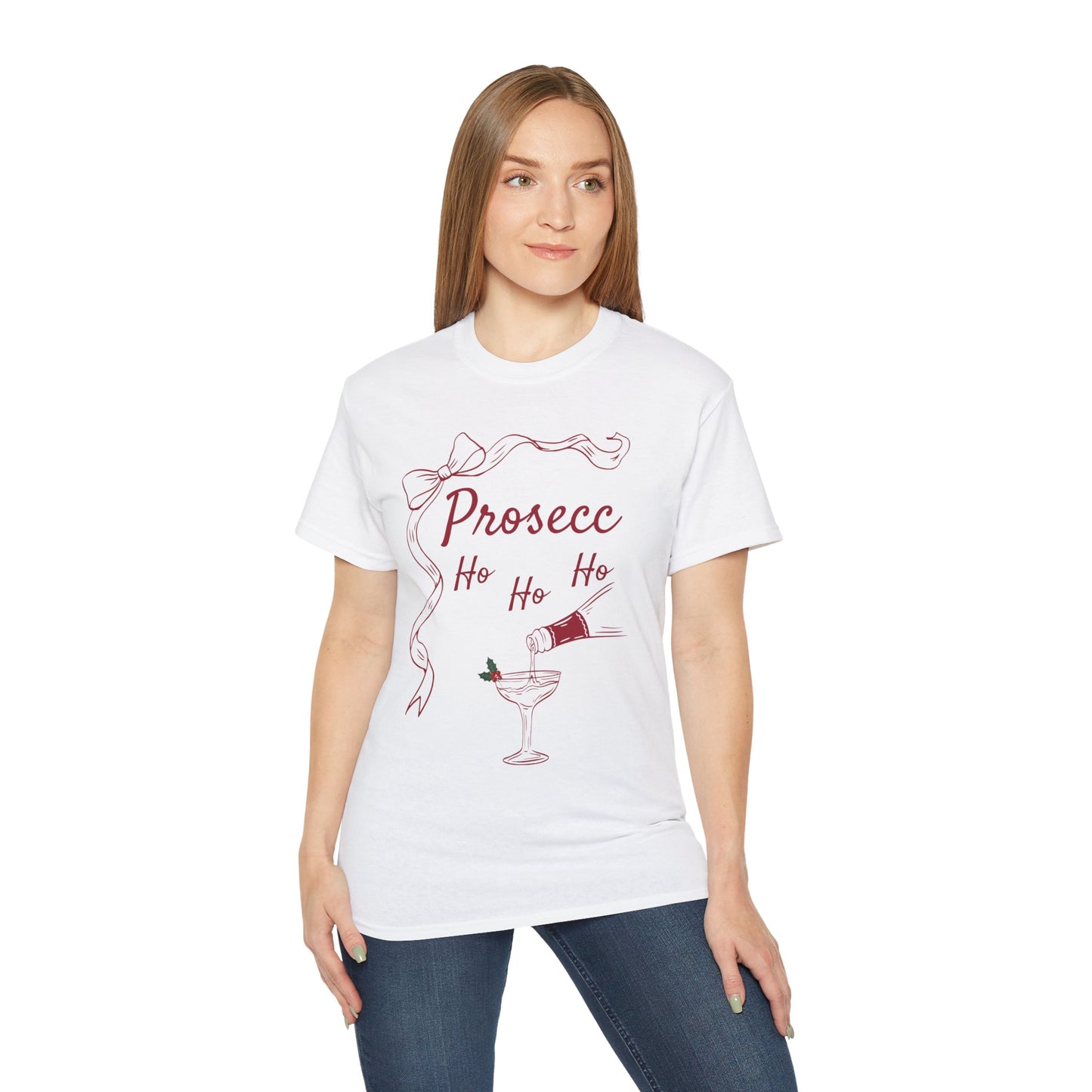 Women’s “Prosecc-Ho Ho Ho” Christmas T-Shirt | Festive Holiday Tee | Free Shipping