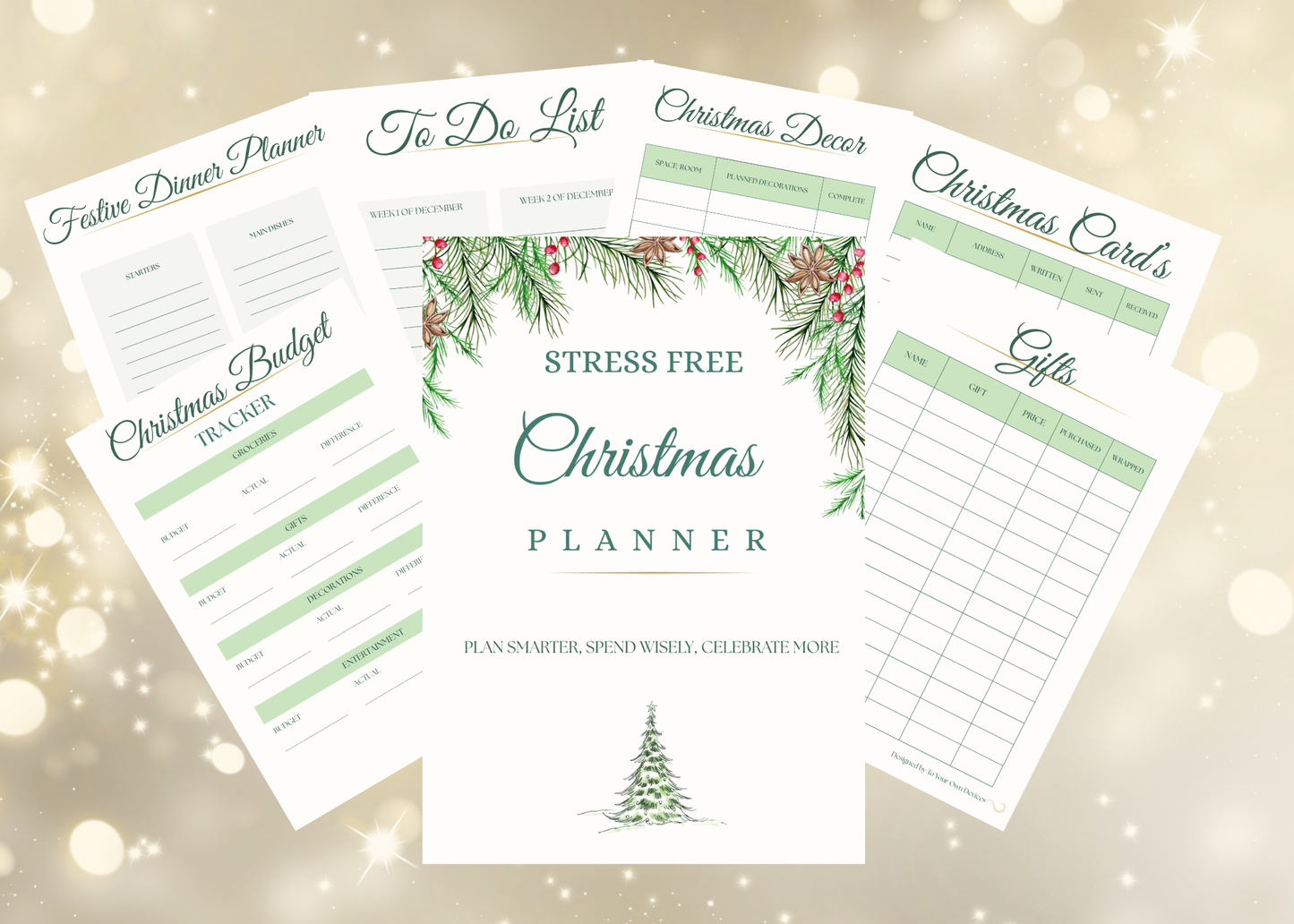 Ultimate Family Christmas Planner & Printables Bundle — 9 Festive Templates for a Stress-Free Holiday