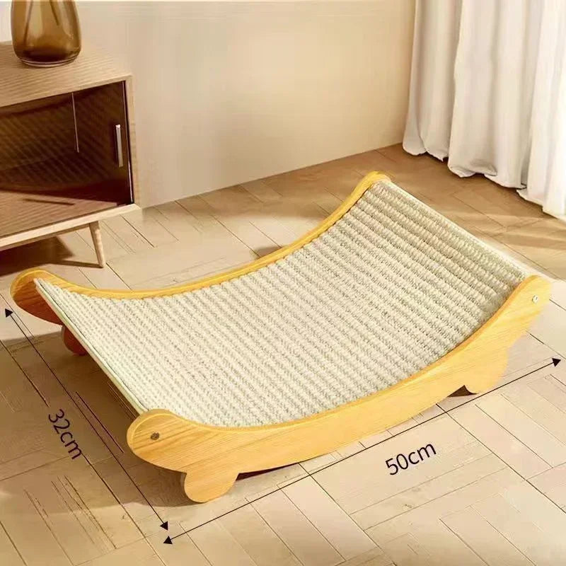 Wooden Cat Scratching and Sleeping Bed