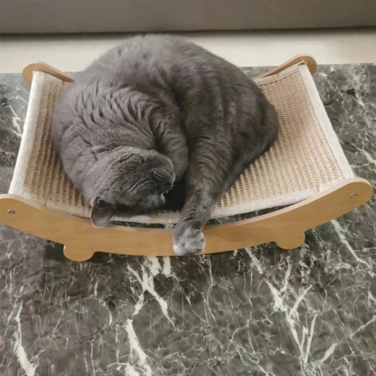 Wooden Cat Scratching and Sleeping Bed