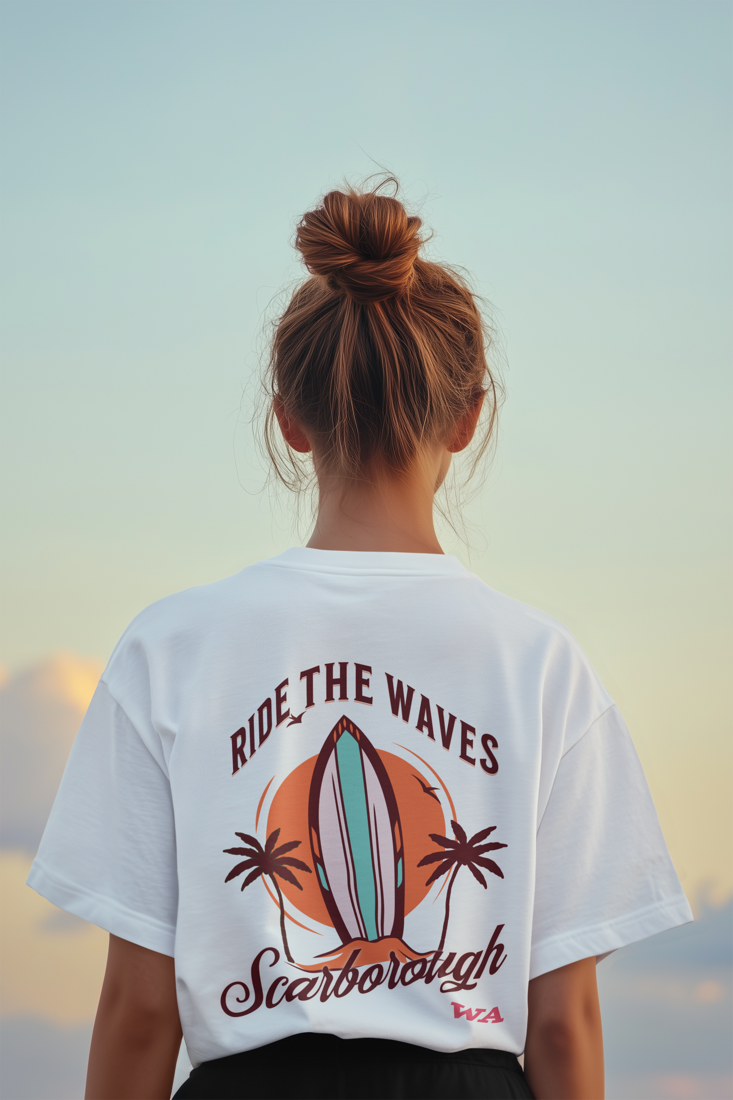 Ride The Waves Scarborough T-Shirt (Back Print) | Retro Surf Graphic Tee