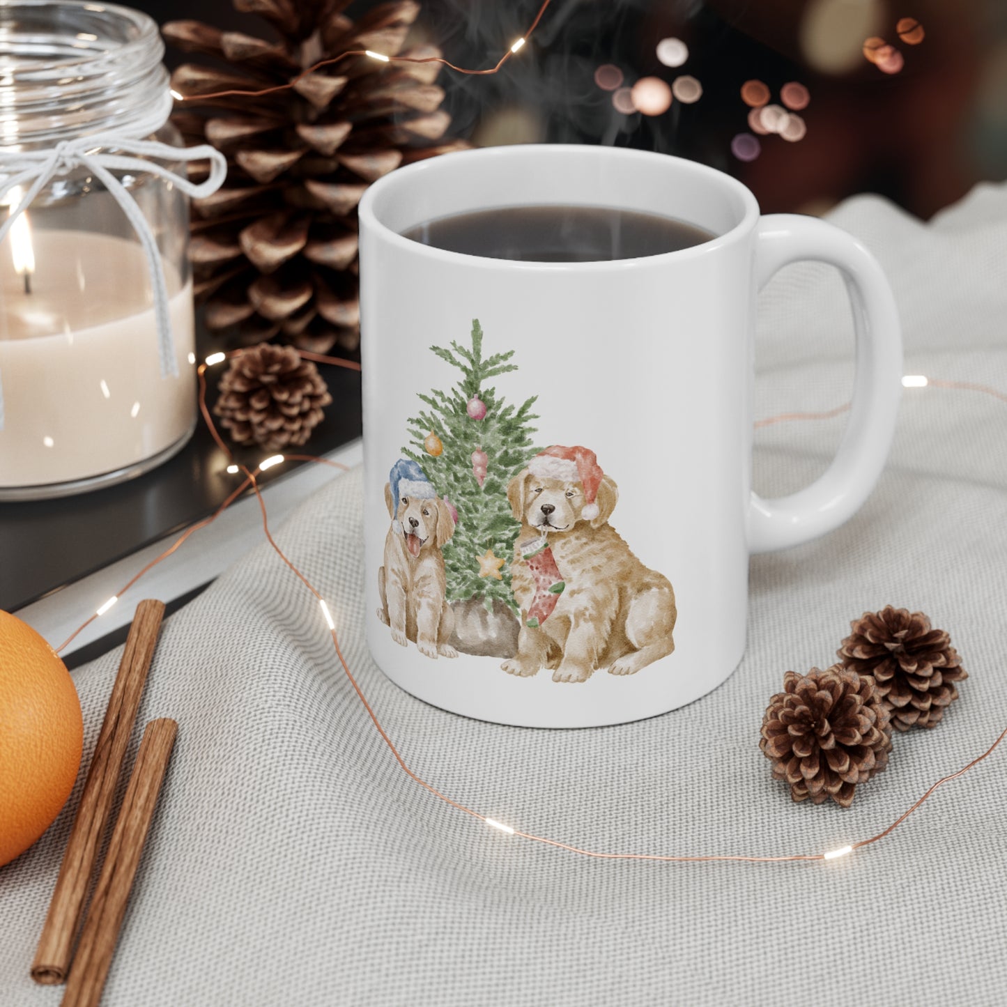 Golden Retriever Merry Christmas Mug – Festive Holiday Mug (11oz)