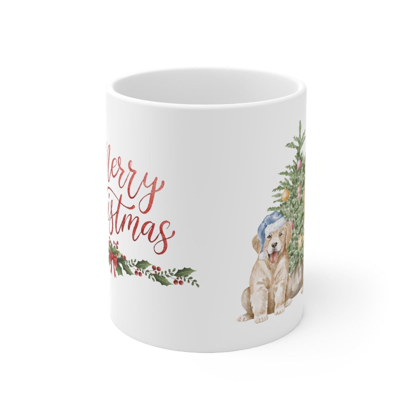 Golden Retriever Merry Christmas Mug – Festive Holiday Mug (11oz)