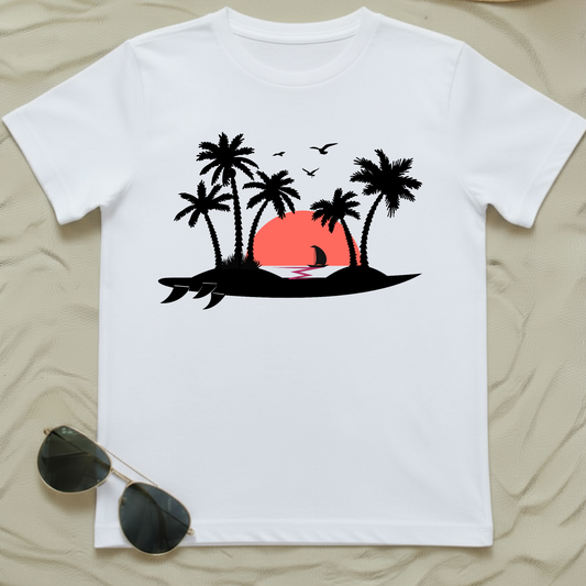 Surfboard Island Sunset Tee — TYOD Coastal Apparel