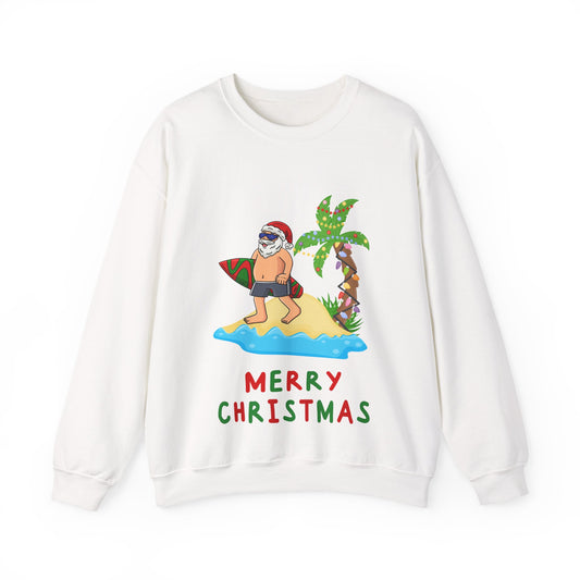 Aussie Surfing Santa Christmas Sweatshirt | Tropical Merry Christmas Jumper for Men – Free Shipping Australia-Wide