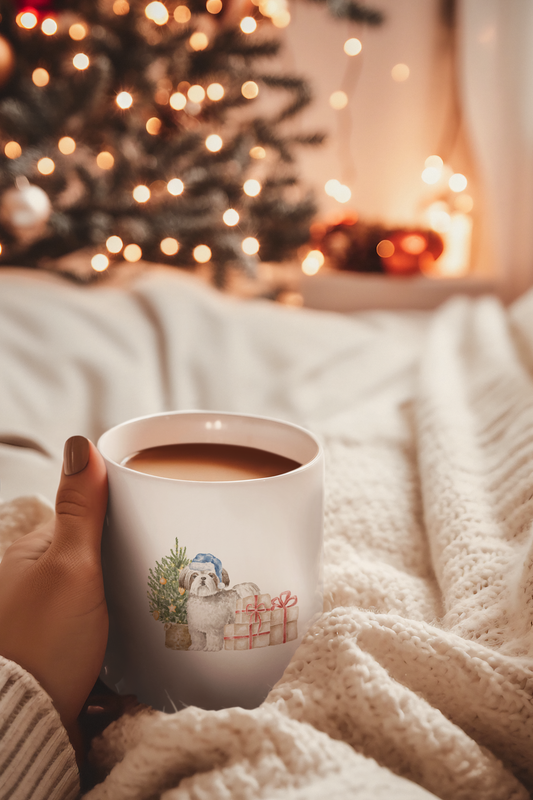 Shih Tzu Merry Christmas Mug – Cute Holiday Coffee Cup (11oz)