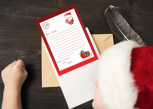 Printable Dear Santa Letter Template | Kids Christmas Wish List | Editable Canva Letter to Santa