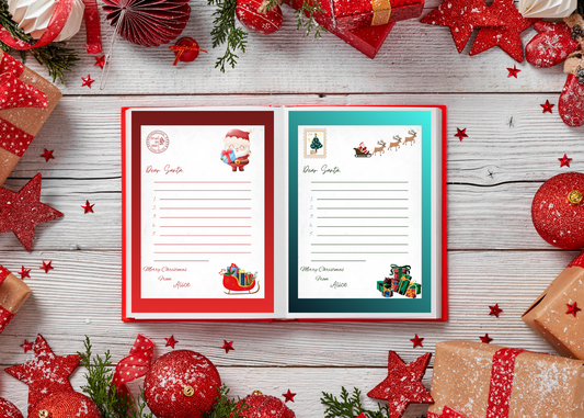 Printable Dear Santa Letter Template | Kids Christmas Wish List | Editable Canva Letter to Santa