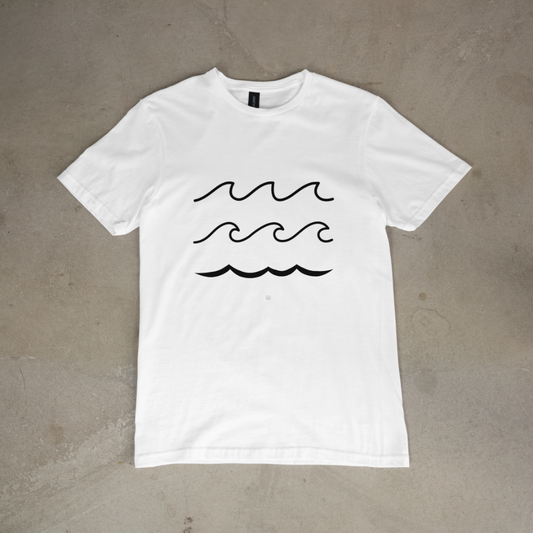 Minimal Wave Line Art Tee (Black Font) — TYOD Surf Minimal Collection