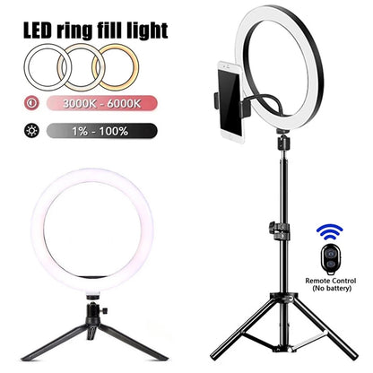 LED Selfie Ring Lighting with Phone Holder & Tripod