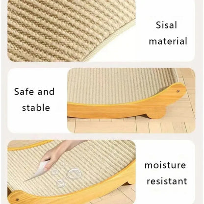 Wooden Cat Scratching and Sleeping Bed