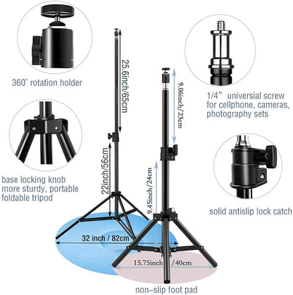 LED Selfie Ring Lighting with Phone Holder & Tripod