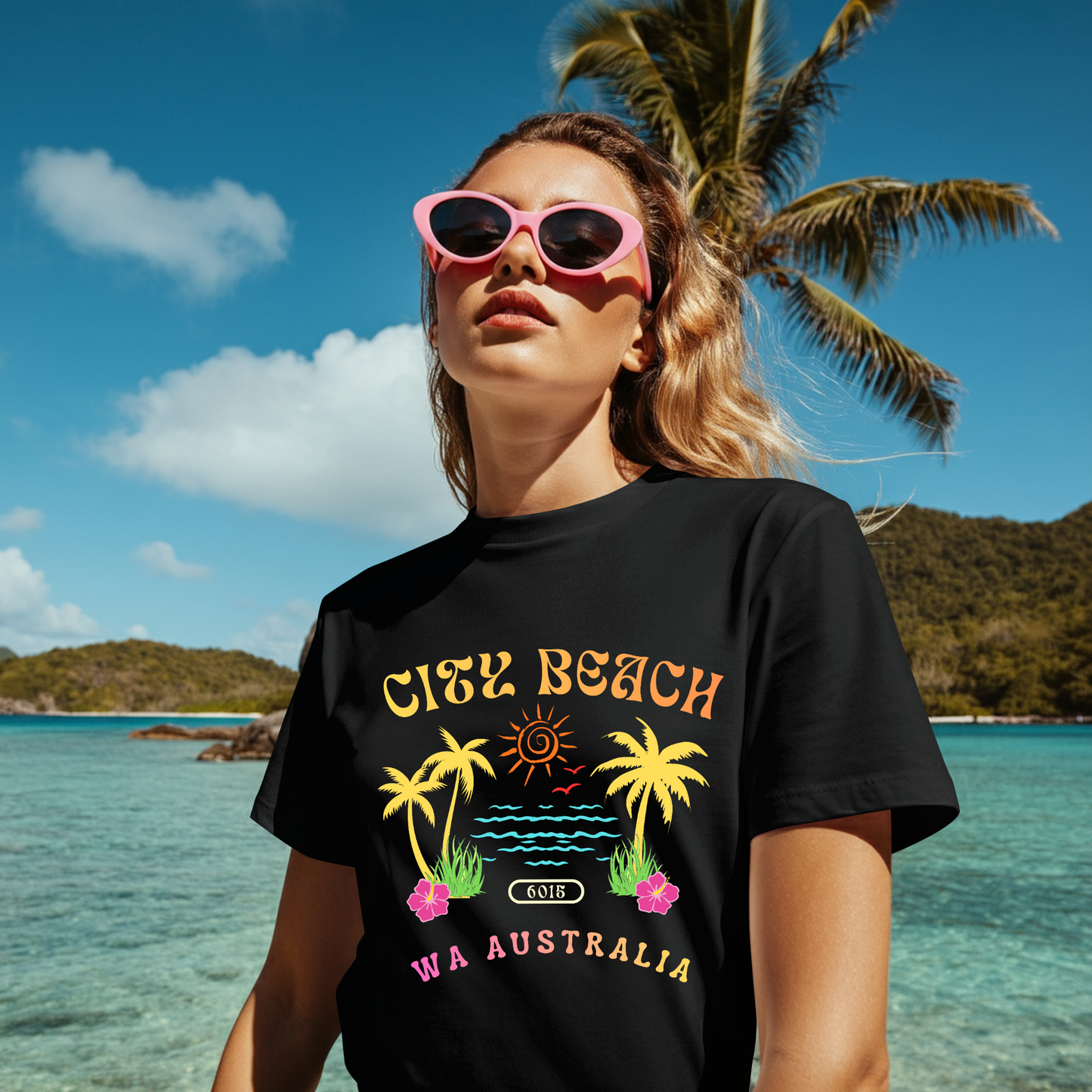 City Beach WA T-Shirt – Retro Coastal Graphic Tee