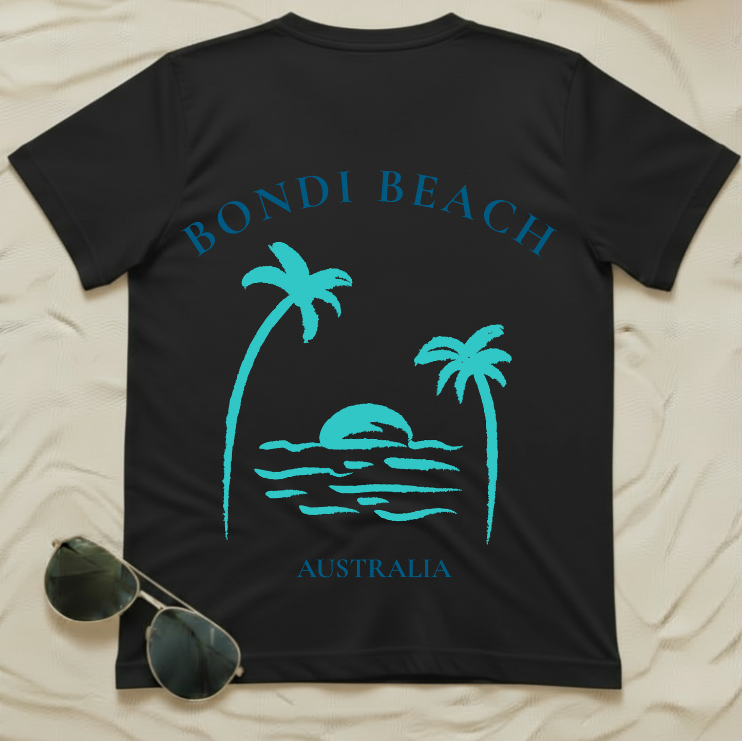 Bondi Beach Retro Surf Sunset Tee (Back Print) — TYOD Coastal Collection