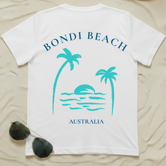 Bondi Beach Retro Surf Sunset Tee (Back Print) — TYOD Coastal Collection