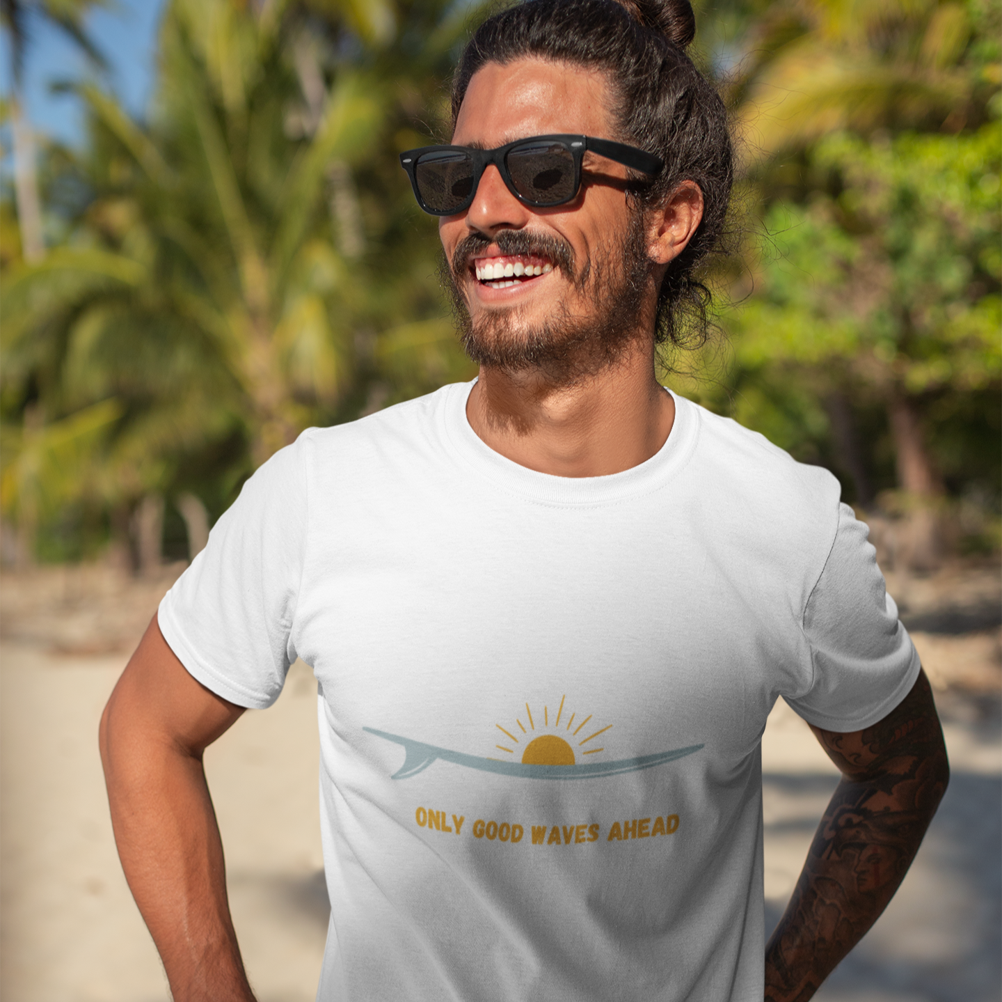 Only Good Waves Ahead Surf Tee