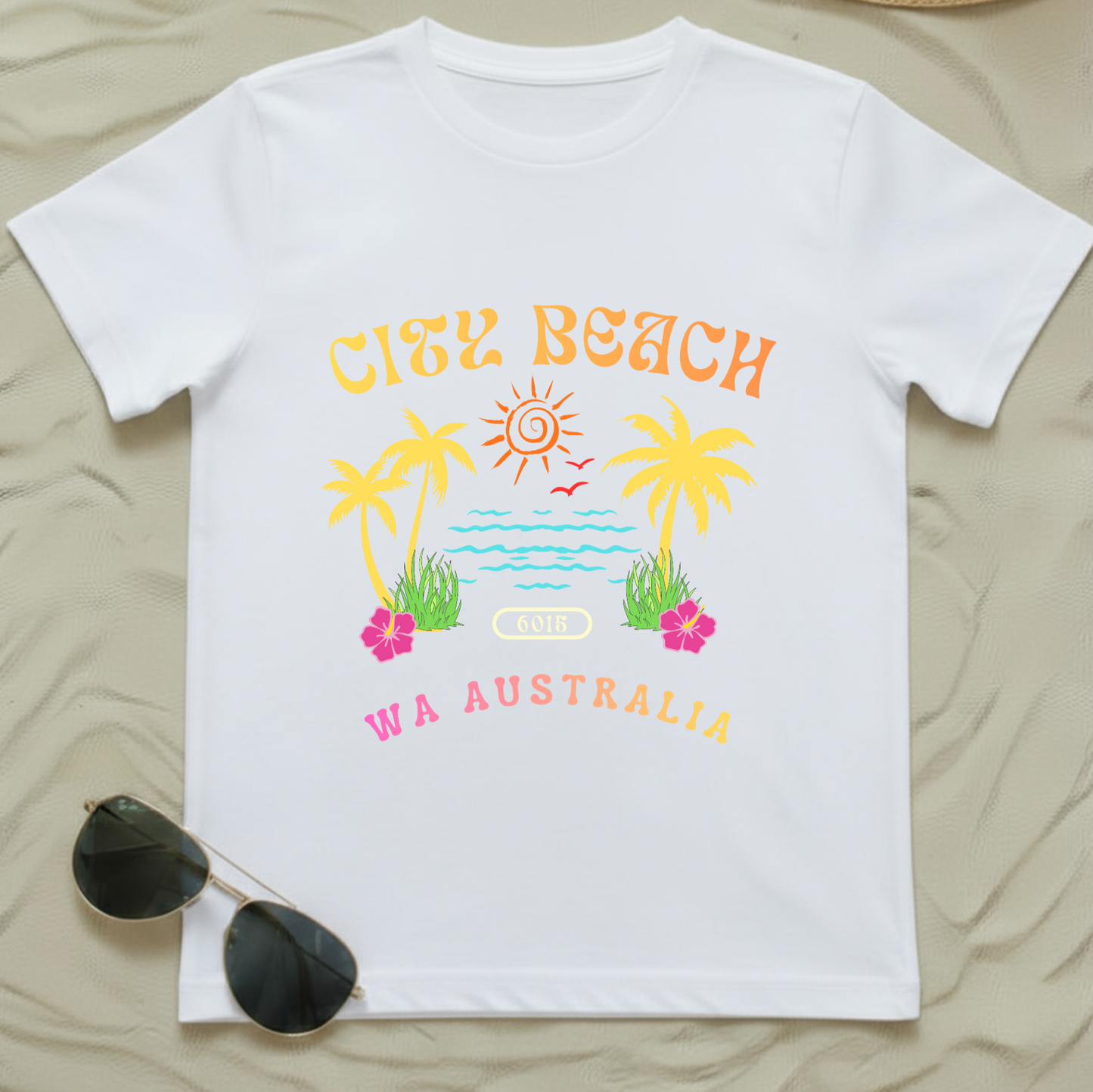 City Beach WA T-Shirt – Retro Coastal Graphic Tee